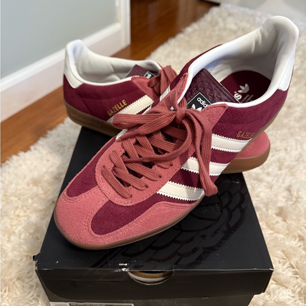 Adidas Originals - Burgundy & Pink Gazelle Indoor Sneakers NWOT (9.5 Men's)